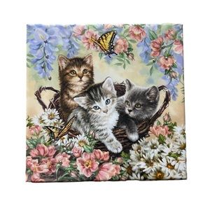 Kittens and butterflies canvas